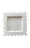 Anastasio Home Box Scalloped Marble Square Tray In White