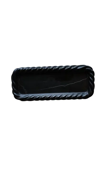 Anastasio Home - Natalie Marble Tray - Black