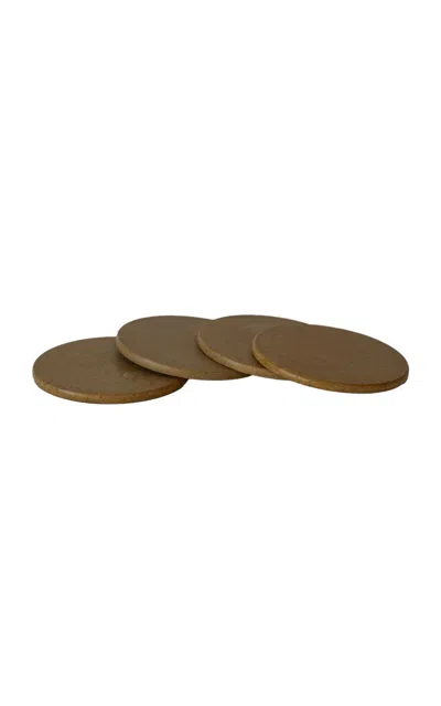 Anastasio Home Oversized Stone Coasters In Brown