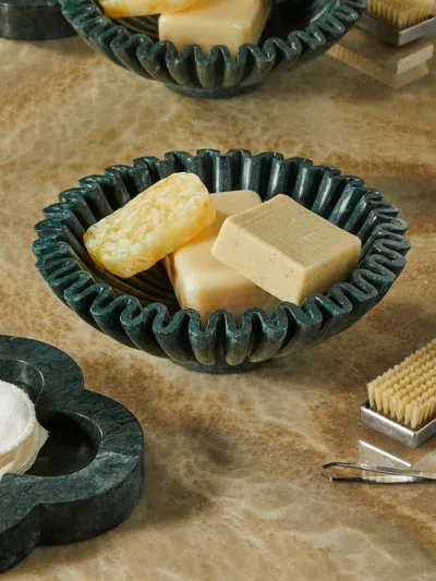 Anastasio Home 'ruffle' Marble Bowl  Abask Luxury Gift In Green