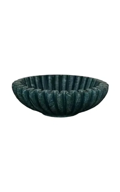 Anastasio Home - Ruffle Marble Bowl - Dark Green