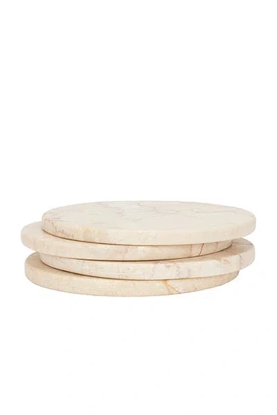 Anastasio Home Set Of Four Oversized Coasters In Gray