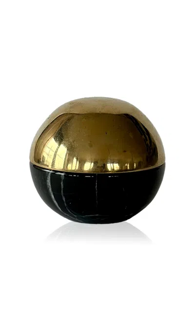 Anastasio Home Small Dot Rounded Aluminum Box In Gold
