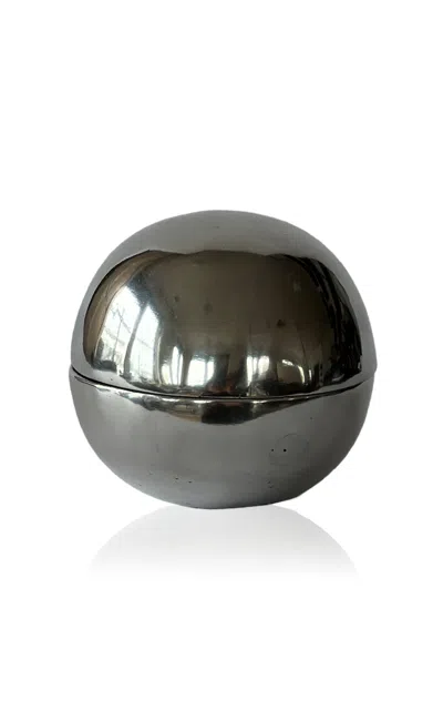 Anastasio Home Small Dot Rounded Aluminum Box In Gray