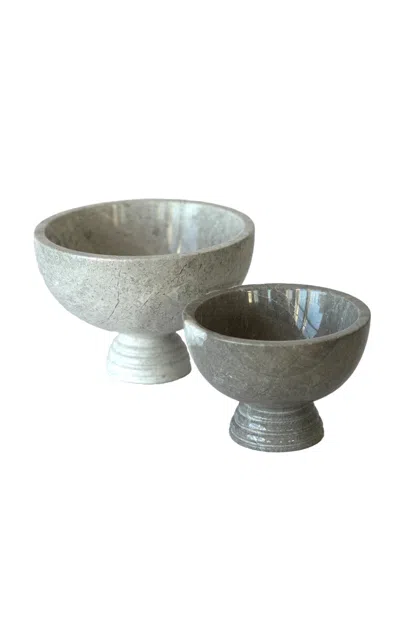 Anastasio Home Stone Welcome Pots Set In Light Grey