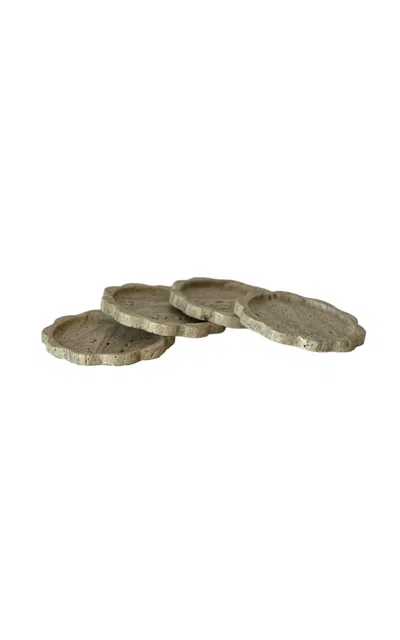 Anastasio Home Sun Stone Coaster Set In Neutral