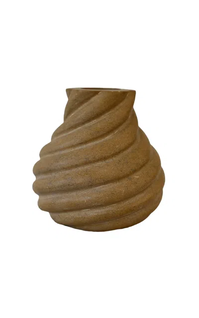 Anastasio Home Swell Small Stone Vase In Yellow