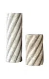 Anastasio Home Swell Stone Candle Set In Light Grey