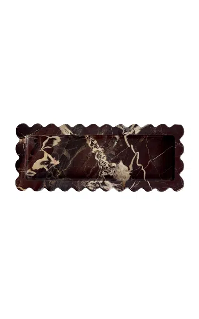 Anastasio Home - Xxl 512 Marble Tray - Red In Brown
