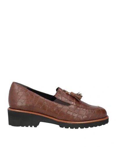 Anastasio Woman Loafers Brown Size 11 Leather
