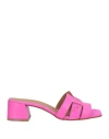Anastasio Woman Sandals Fuchsia Size 10 Leather In Pink