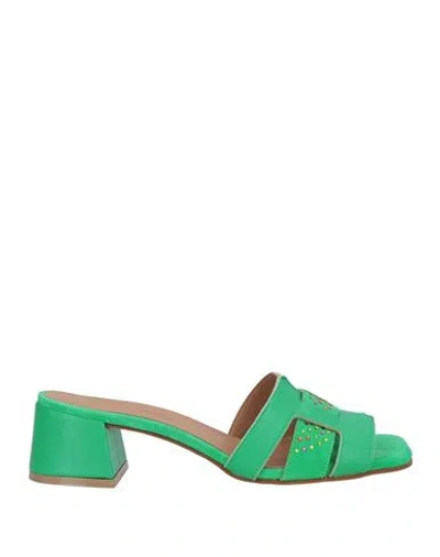 Anastasio Woman Sandals Green Size 10 Leather