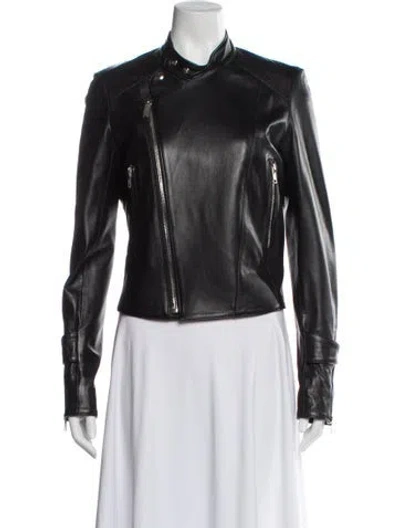 Pre-owned Anat Marin Leather Biker Jacket In Black