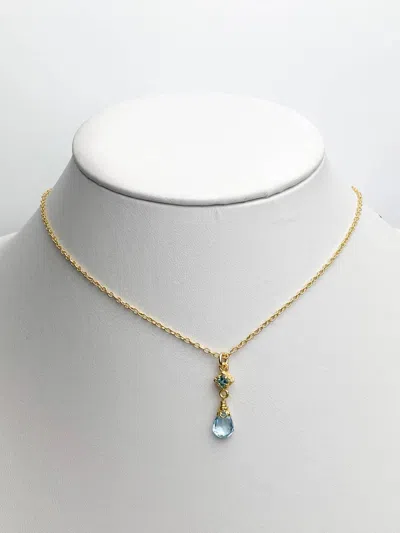 Anatoli Jewelry Women's Petite Necklace In Blue Topaz