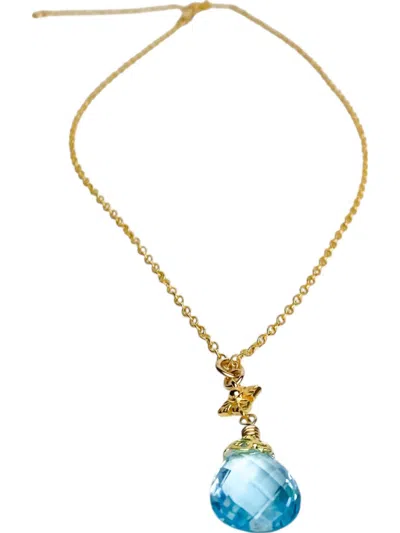 Anatoli Jewelry Women's Teardrop Necklace In Blue Topaz