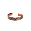 Anatoliacraft Black / Brown Hand-textured Copper Cuff Bracelet For Men – Rustic Artisanal Design