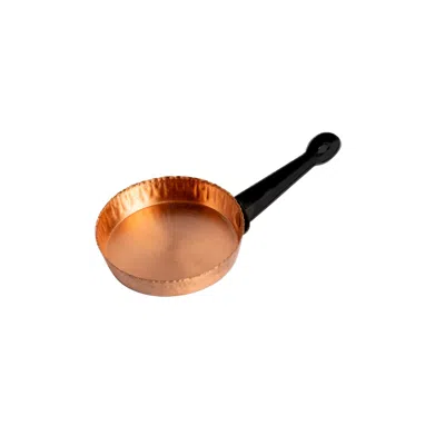 Anatoliacraft Black / Brown Handmade Pure Copper Miniature Frying Pan With Black Handle – Dollhouse Cookware & Hol In Gold