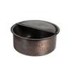 Anatoliacraft Black Hammered Dark Copper Pedicure Bowl & Ayurvedic Soak Tub With Removable Footrest