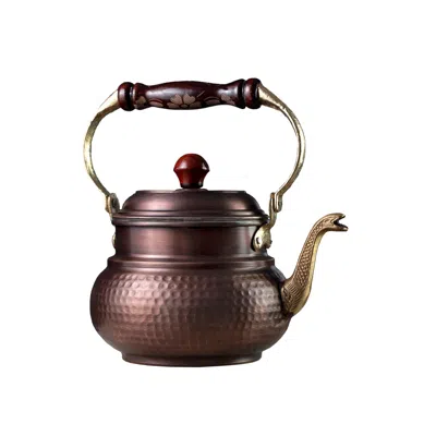 Anatoliacraft Black Hammered Dark Copper Teapot