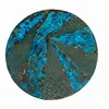 Anatoliacraft Blue / Green Handmade Solid Copper Wall Art With Full Verdigris Patina, Color Ocean Blue