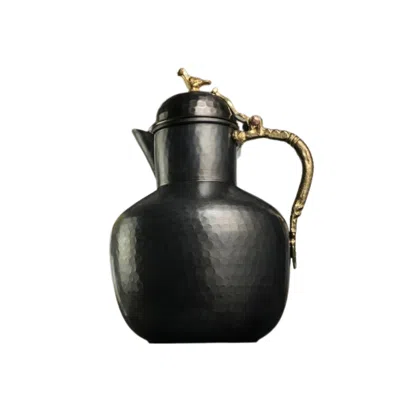Anatoliacraft Brown Dark Solid Copper Pitcher With Lid