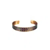 Anatoliacraft Brown Hammered Copper Cuff Bracelet For Men