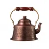 Anatoliacraft Brown Handcrafted Dark Solid Copper Kettle & Teapot - Stovetop Safe