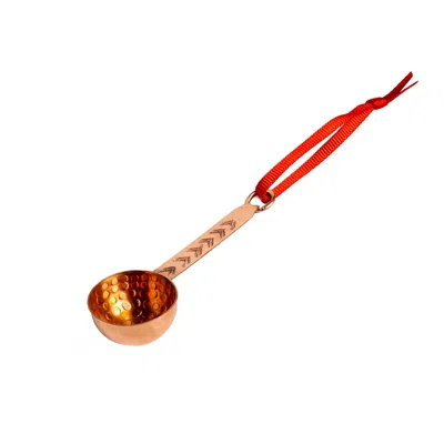 Anatoliacraft Brown Handmade Pure Copper Miniature Ladle – Dollhouse Kitchenware & Holiday Ornament In Gold