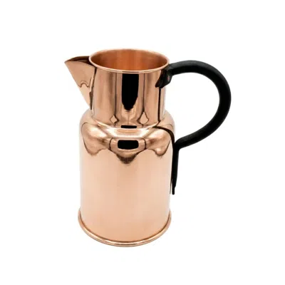 Anatoliacraft Brown Handmade Solid Copper Water Pitcher – Vintage Farmhouse Jug With Black Handle