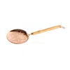 Anatoliacraft Brown / Neutrals Handmade Pure Copper Perforated Skimmer With Wooden Handle