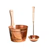 Anatoliacraft Brown Pure Copper Sauna Bucket Ladle Set In Brown