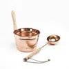 Anatoliacraft Brown Solid Copper Sauna Bucket And Ladle Set In Brown