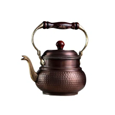 Anatoliacraft Brown Solid Copper Stovetop Teapot