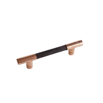 Anatoliacraft Brown T-shaped Copper & Chestnut Wood Cabinet Handle  - Handcrafted Copper  Premium Industrial Chic 