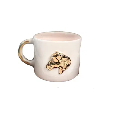 Anatoliacraft Gallant Rider Handmade Ceramic Mug, Gold Plated