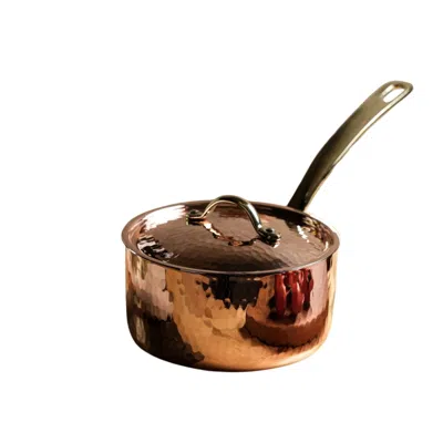 Anatoliacraft Gold Handmade Copper Saucepan With Lid