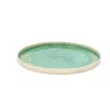 Anatoliacraft Green Hic Ceramics Medium River Round Plate — Handcrafted Stoneware Serving Plate In Green