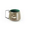 Anatoliacraft Green Hic Ceramics Olive Forest Medium Stoneware Cup With Removable Stainless Steel Handle In Brown