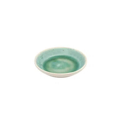 Anatoliacraft Green Hic Ceramics River Xxs Round Plate — Handcrafted Stoneware Tasting Plate