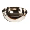 Anatoliacraft Handcrafted Hammered Copper Foot Soak Bowl, Silver Finish Ayurvedic Spa Basin