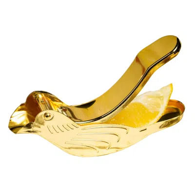 Anatoliacraft Handmade Gold Plated Steel Bird Lemon Slice Squeezer - Bird Juice Slice Squeezer