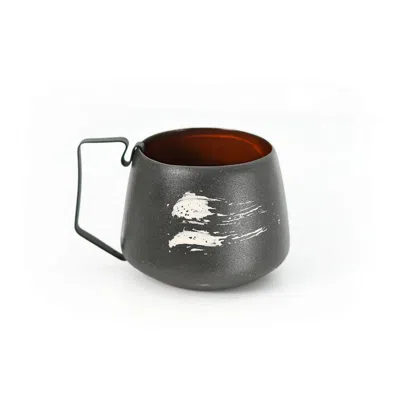 Anatoliacraft Hic Ceramics Red Medium Stoneware Cup With Removable Stainless Steel Handle