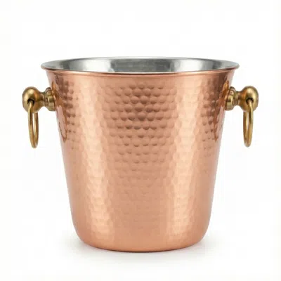 Anatoliacraft Neutrals Hammered Matte Copper & Brass Ice Bucket