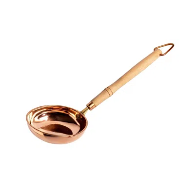 Anatoliacraft Neutrals Handcrafted Copper Ladle With Wooden Handle – Traditional Cooking & Serving Utensil In Brown