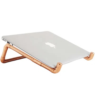 Anatoliacraft Neutrals Handcrafted Copper Laptop Stand With Ergonomic Design – Premium Industrial Chic Workspace A In Brown