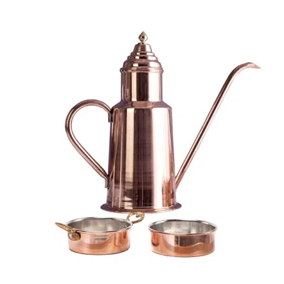 Anatoliacraft Neutrals Handcrafted Copper Olive Oil Dispenser & Dipping Set - Solid Copper Oil Cruet