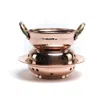 Anatoliacraft Neutrals Solid Copper Massage Oil Warmer Pot Set , Copper Spa Therapy Accessories In Brown