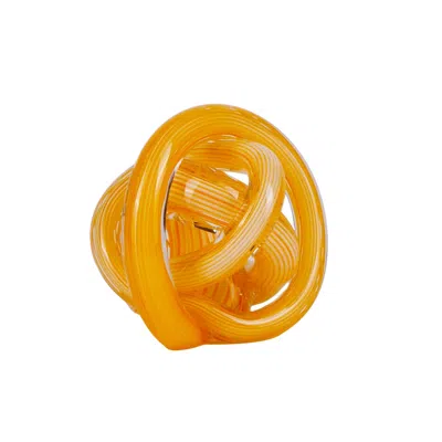 Anatoliacraft Orange Golden Helix Hand-blown Glass Knot