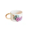 Anatoliacraft Pink / Purple Vineyard Charm Mug With Hand-painted Grapes & Gold Handle – Elegant Ceramic Mug With G
