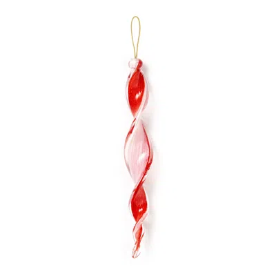 Anatoliacraft Red / White Hand-blown Glass Christmas Tree Decoration In Multi